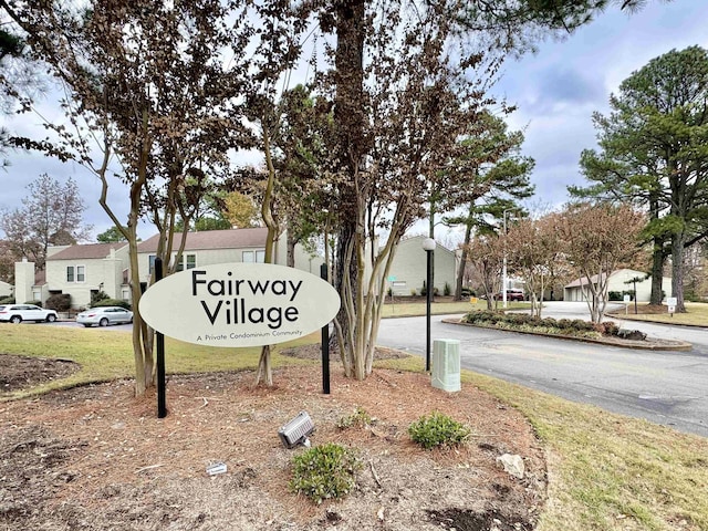 view of community sign