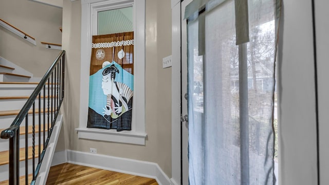 interior space with hardwood / wood-style flooring