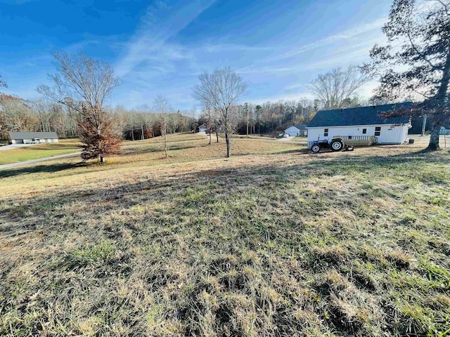 view of yard with a rural view