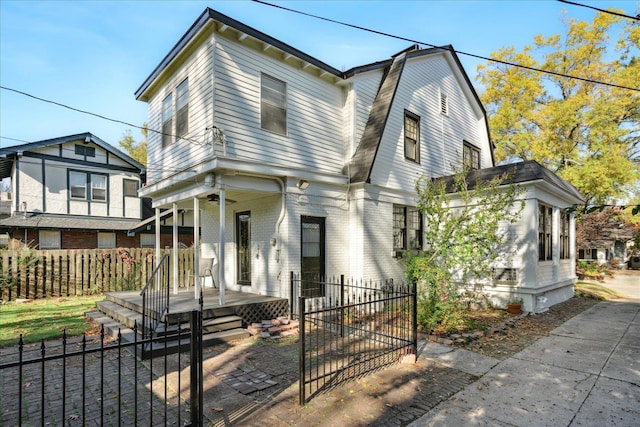 view of front of property featuring covered porch