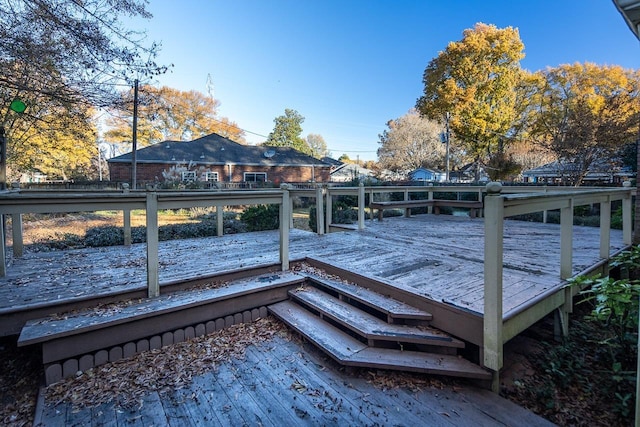 view of dock with a wooden deck