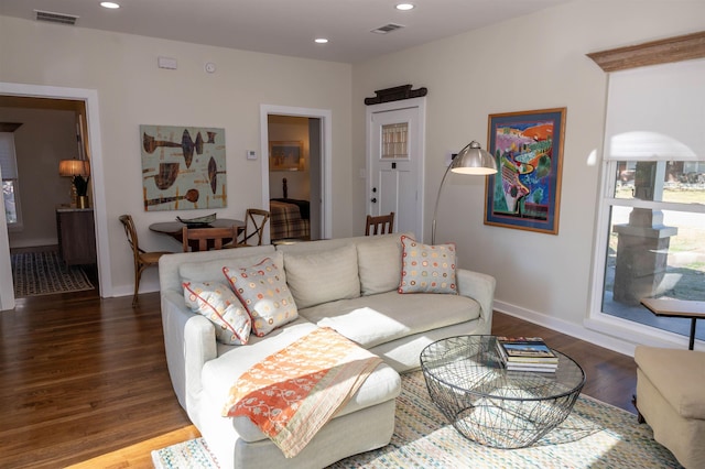 living room featuring hardwood / wood-style floors