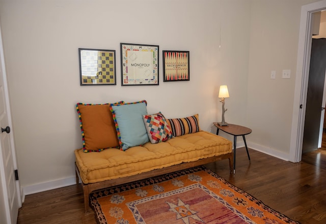 living room featuring dark hardwood / wood-style flooring