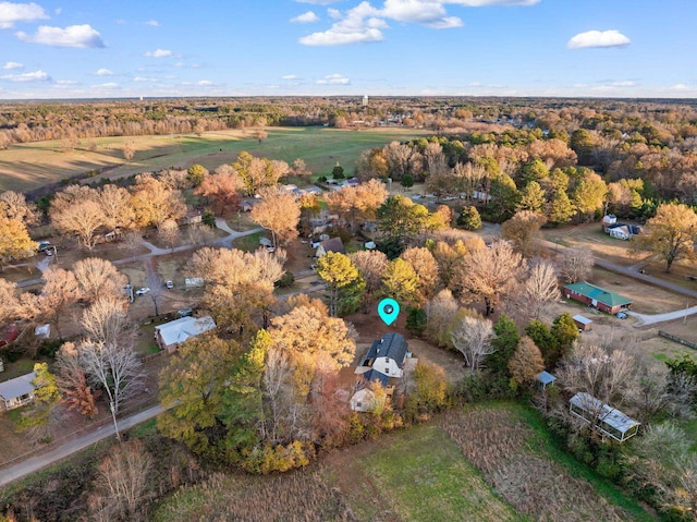 drone / aerial view with a rural view