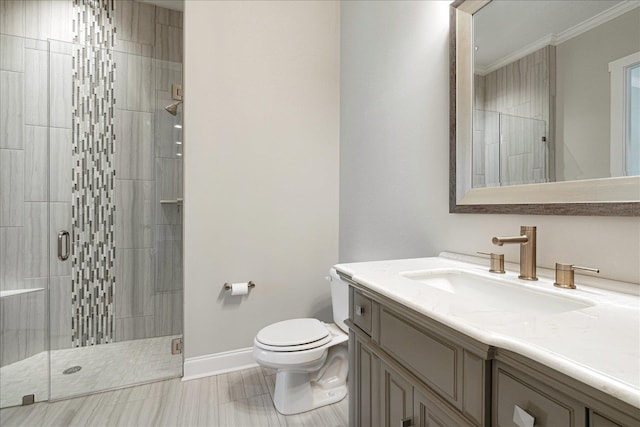 680 Magnolia Ln, Piperton, TN 38017 - full bath with vanity, a shower stall, and ornamental molding