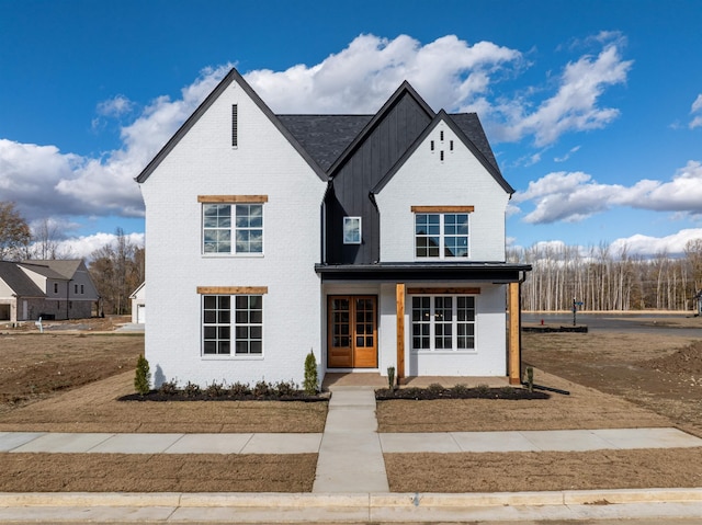 view of front of property with french doors