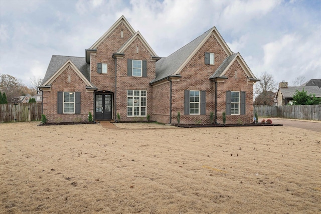 front facade with french doors