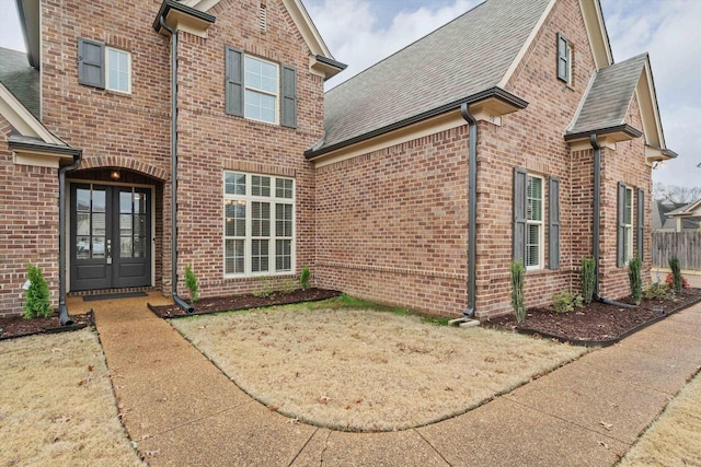 exterior space featuring french doors