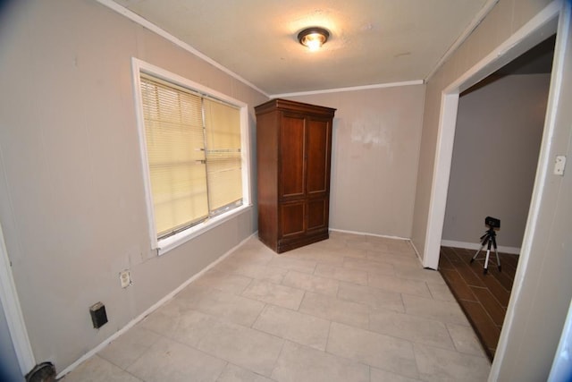 interior space with ornamental molding