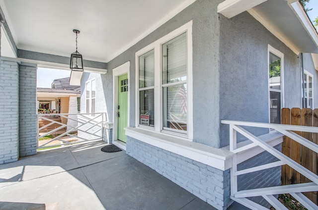 exterior space with covered porch