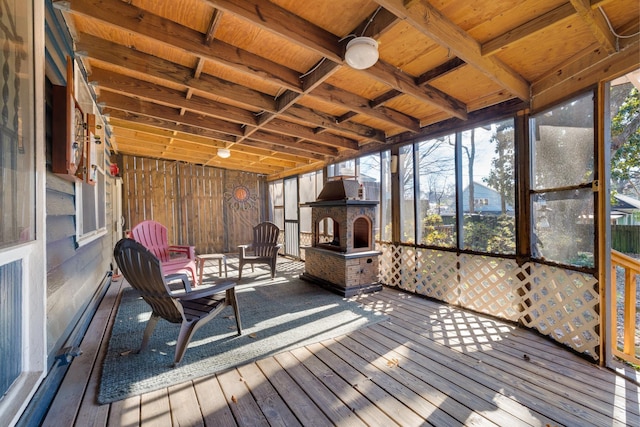 view of unfurnished sunroom