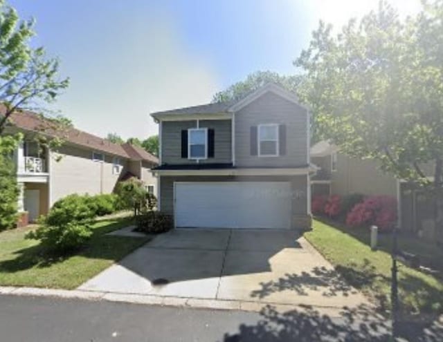 view of property with a garage