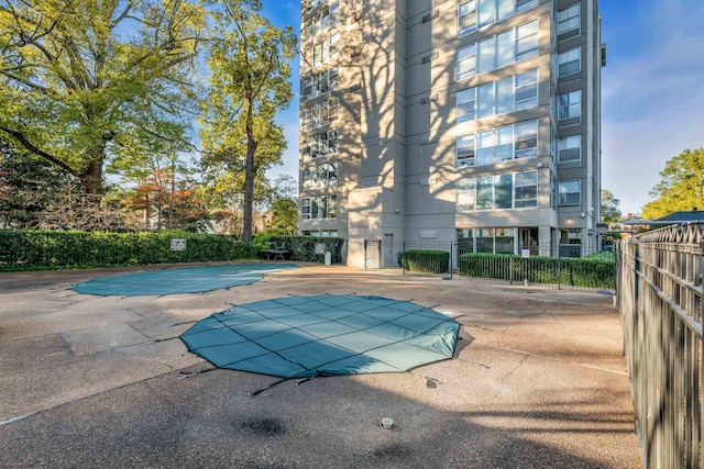 view of swimming pool featuring a patio