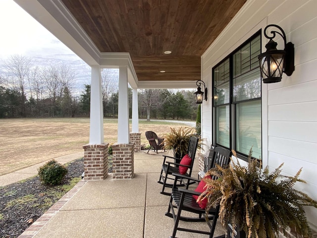 view of patio with covered porch