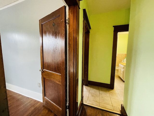 hall featuring light hardwood / wood-style floors