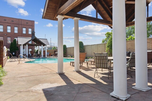 720 Litty Ct Unit 102, Memphis, TN 38103 - view of swimming pool featuring a gazebo and a patio