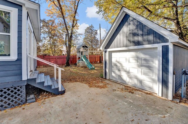 view of garage