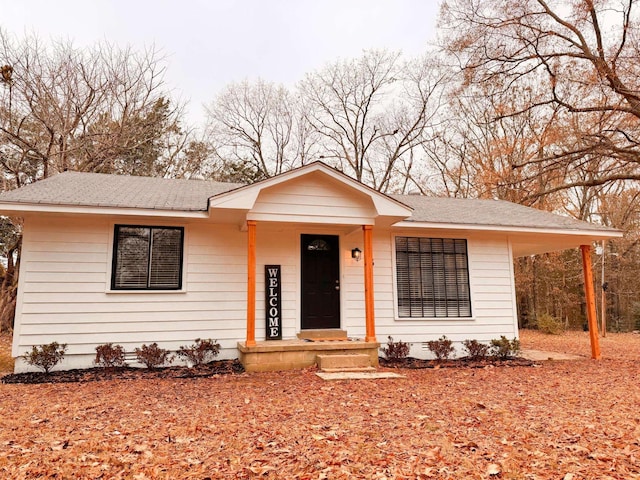 view of single story home