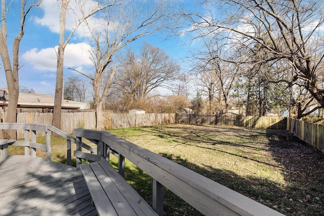 view of yard featuring a deck