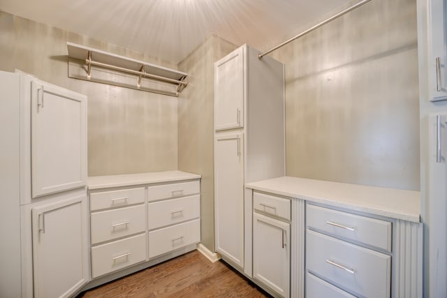 spacious closet with light hardwood / wood-style floors