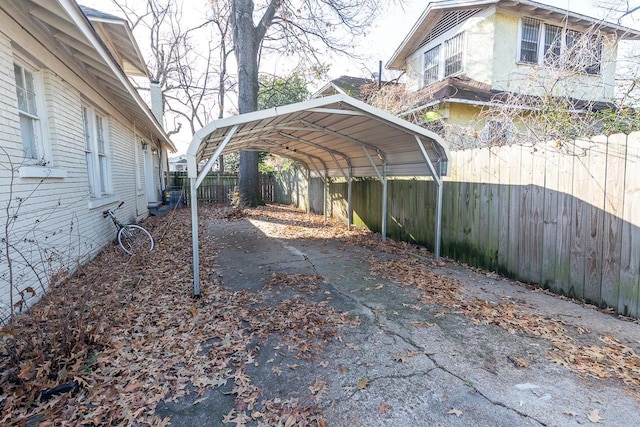 view of car parking with a carport