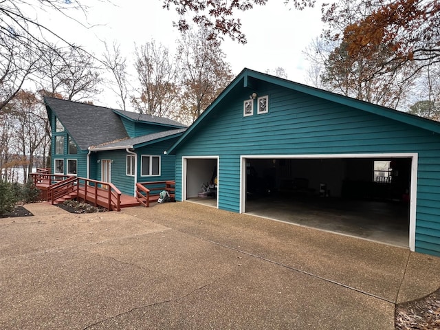 view of front of home featuring a wooden deck