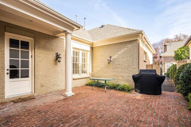 view of patio featuring grilling area