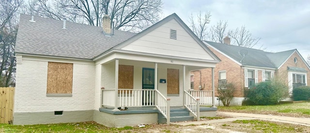 view of front of home featuring a porch