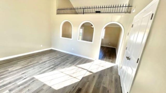 unfurnished room featuring wood-type flooring