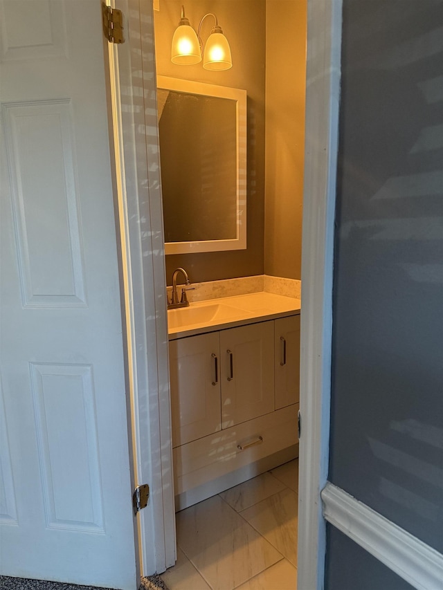 bathroom featuring vanity and tile patterned floors