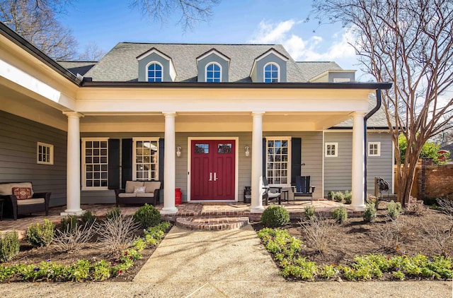 view of front of house featuring covered porch