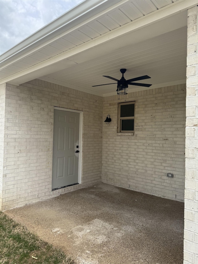 5549 Shipp Rd, Millington, TN 38053 - entrance to property featuring ceiling fan and brick siding