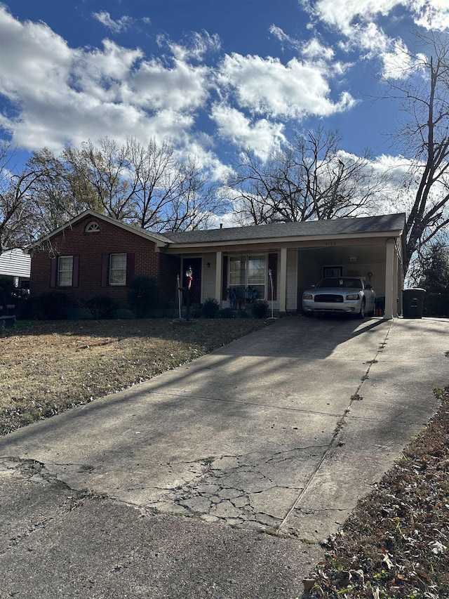 single story home with a carport