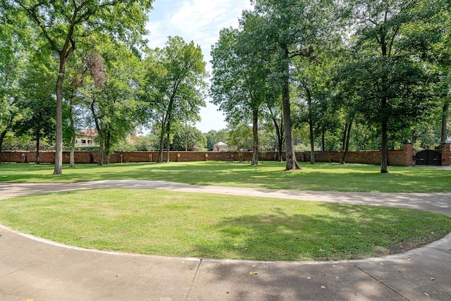 view of home's community with a yard