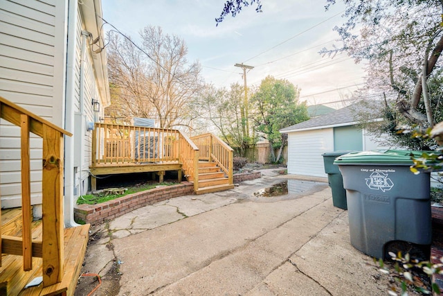 view of patio featuring a deck