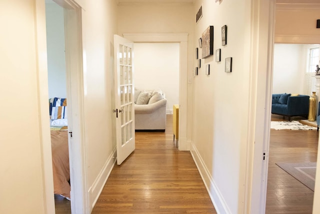 hall featuring hardwood / wood-style floors