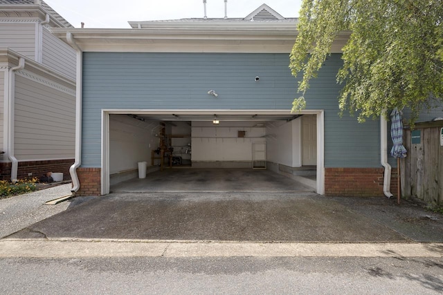 view of garage