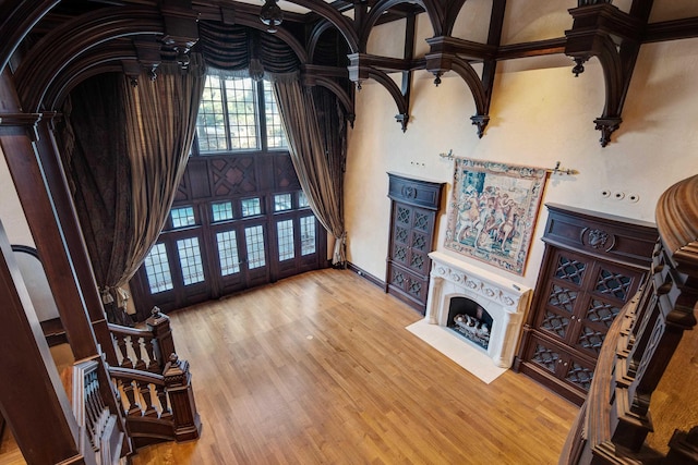 living room featuring light hardwood / wood-style flooring