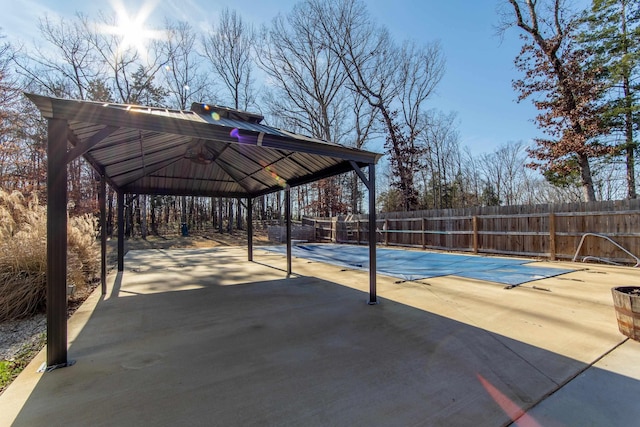 view of patio featuring a gazebo