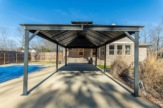 exterior space with a gazebo