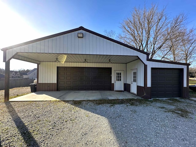 view of garage