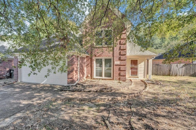 view of front of house with a garage