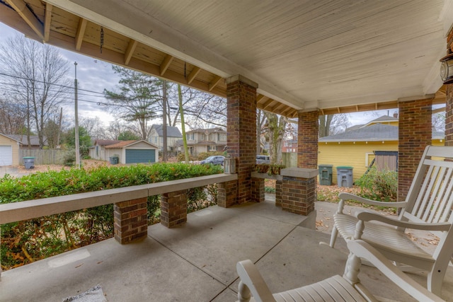 view of patio featuring covered porch