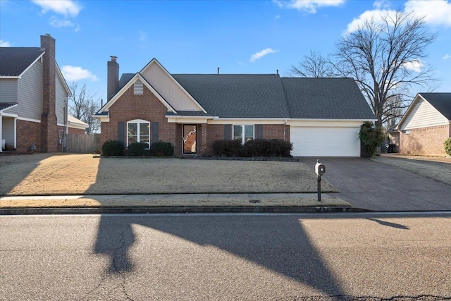 view of front of property featuring a garage