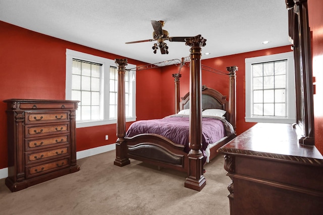 bedroom featuring carpet and ceiling fan