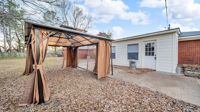 exterior space with a gazebo