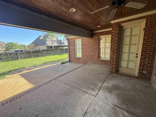 view of patio with ceiling fan