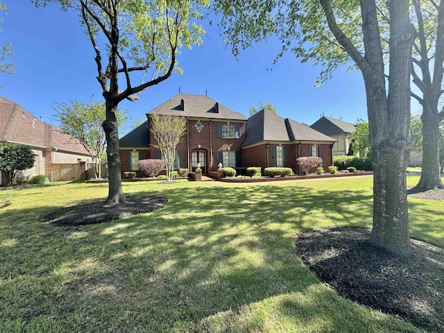 view of front facade featuring a front yard