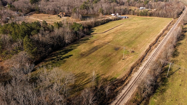 aerial view with a rural view