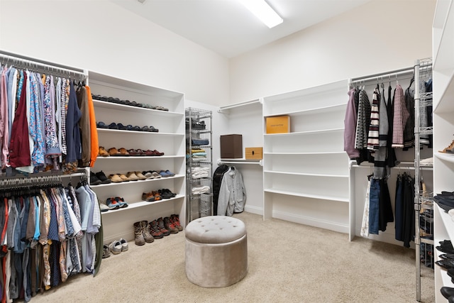 spacious closet with carpet flooring